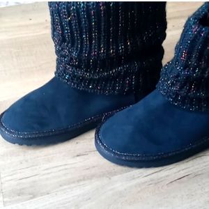 Cozy girl navy blue boots